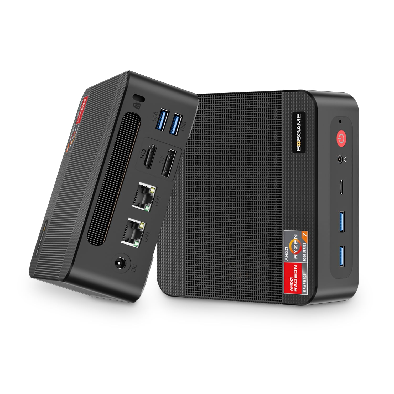 BOSGAME Mini PC P4 Plus, AMD Ryzen 7 5825U Mini Computers, 32GB DDR4 RAM 1TB m.2 NVMe SSD, Dual 2.5GbE LAN Ports/WiFi 6E/BT5.2, 4K Triple Display, Dual NVMe SSD Slots Mini Gaming PC