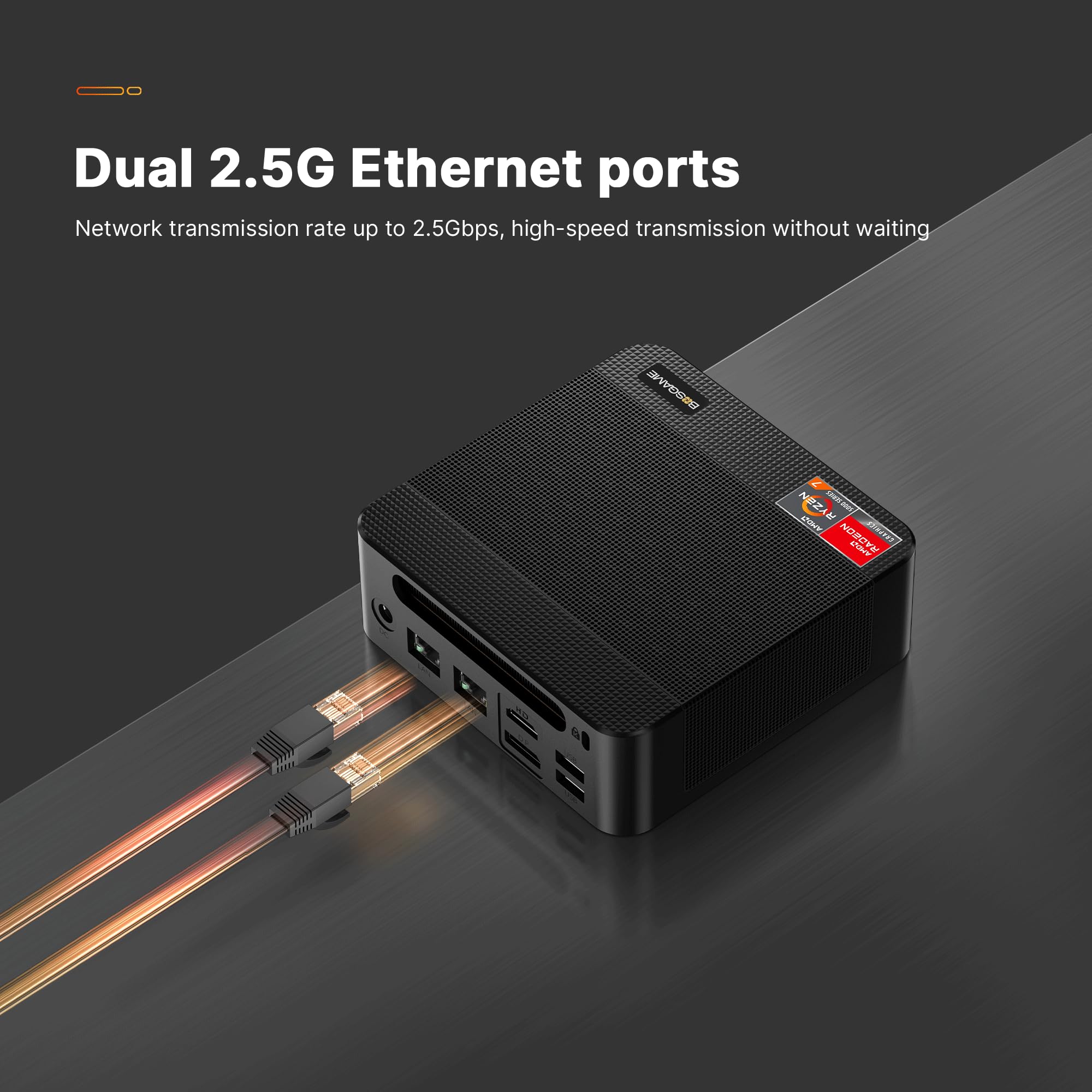 BOSGAME Mini PC P4 Plus, AMD Ryzen 7 5825U Mini Computers, 32GB DDR4 RAM 1TB m.2 NVMe SSD, Dual 2.5GbE LAN Ports/WiFi 6E/BT5.2, 4K Triple Display, Dual NVMe SSD Slots Mini Gaming PC