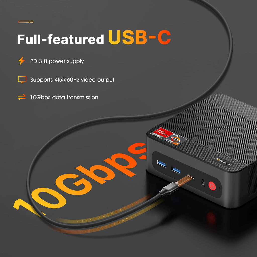 BOSGAME Mini PC P4 Plus, AMD Ryzen 7 5825U Mini Computers, 32GB DDR4 RAM 1TB m.2 NVMe SSD, Dual 2.5GbE LAN Ports/WiFi 6E/BT5.2, 4K Triple Display, Dual NVMe SSD Slots Mini Gaming PC