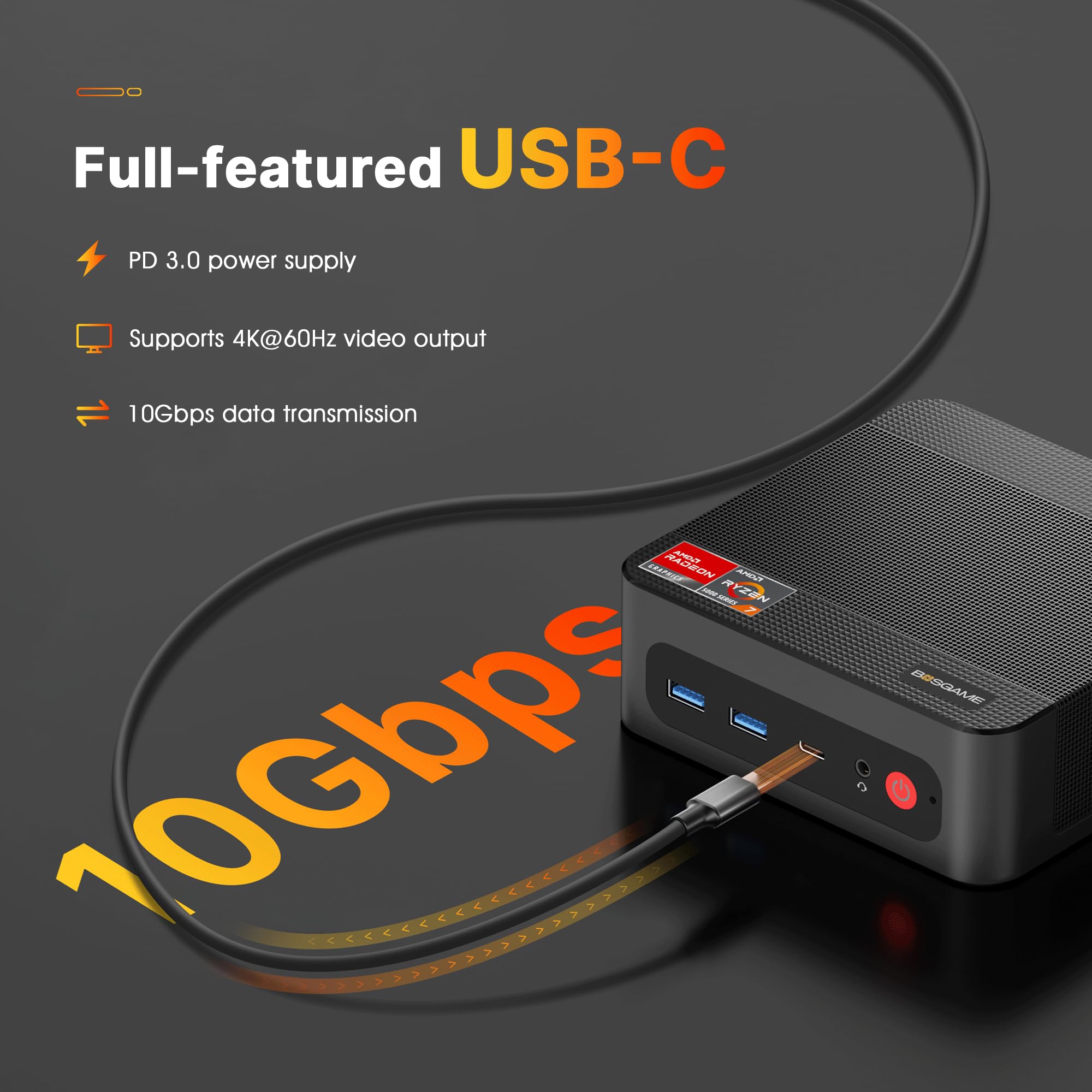 BOSGAME Mini PC P4 Plus, AMD Ryzen 7 5825U Mini Computers, 32GB DDR4 RAM 1TB m.2 NVMe SSD, Dual 2.5GbE LAN Ports/WiFi 6E/BT5.2, 4K Triple Display, Dual NVMe SSD Slots Mini Gaming PC