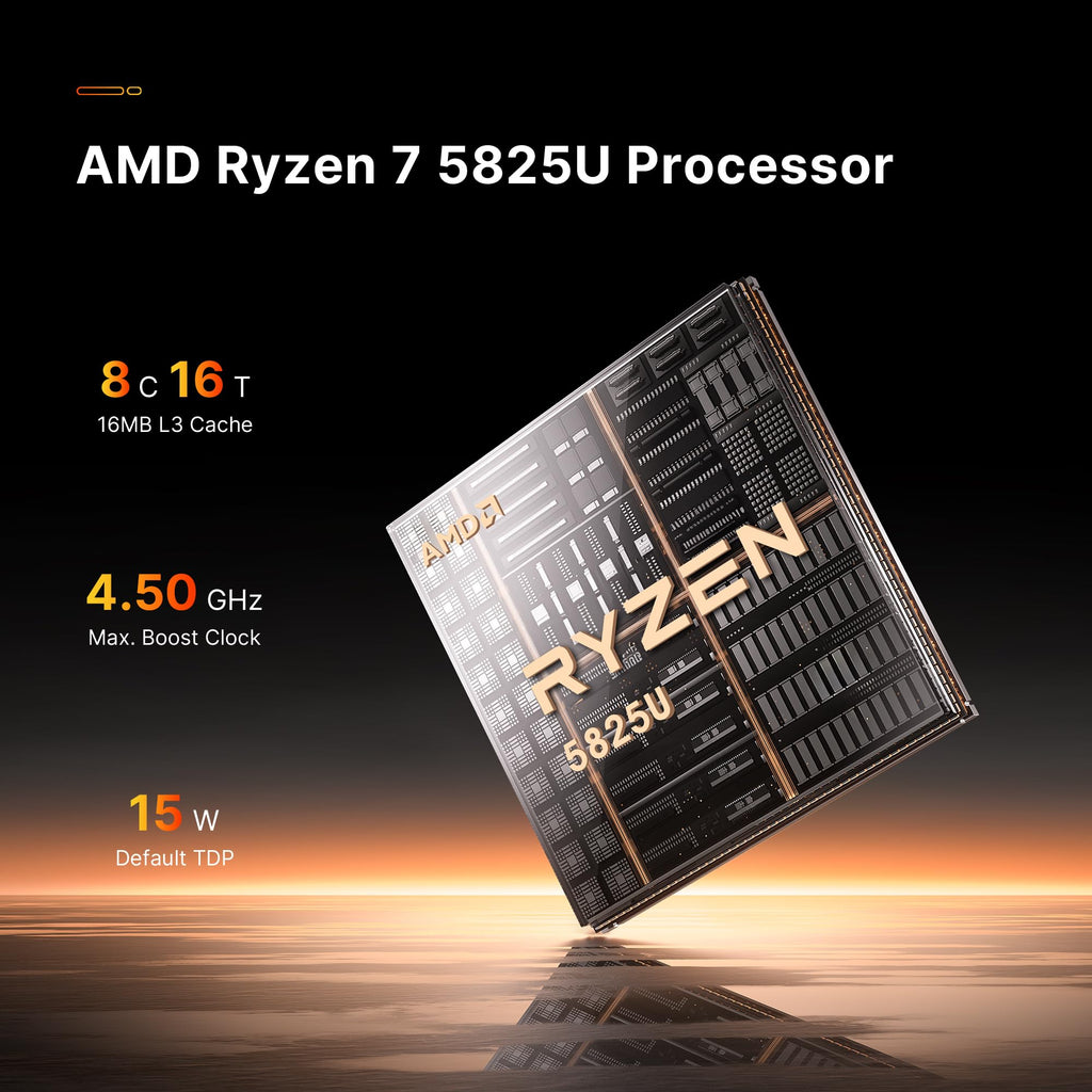 BOSGAME Mini PC P4 Plus, AMD Ryzen 7 5825U Mini Computers, 32GB DDR4 RAM 1TB m.2 NVMe SSD, Dual 2.5GbE LAN Ports/WiFi 6E/BT5.2, 4K Triple Display, Dual NVMe SSD Slots Mini Gaming PC